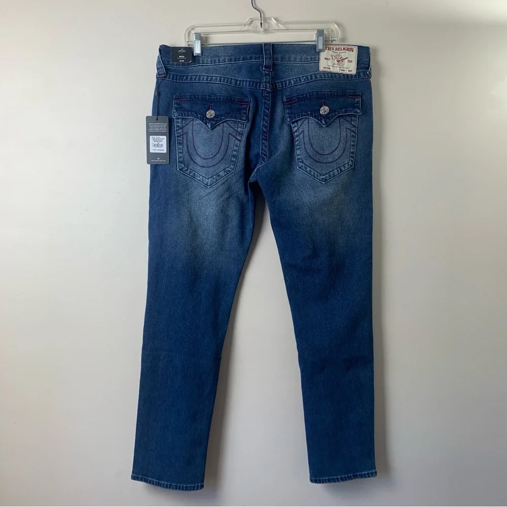 True Religion Rocco SN Flap Relaxed Skinny Men’s Jeans 36 Medium Tidal Wash